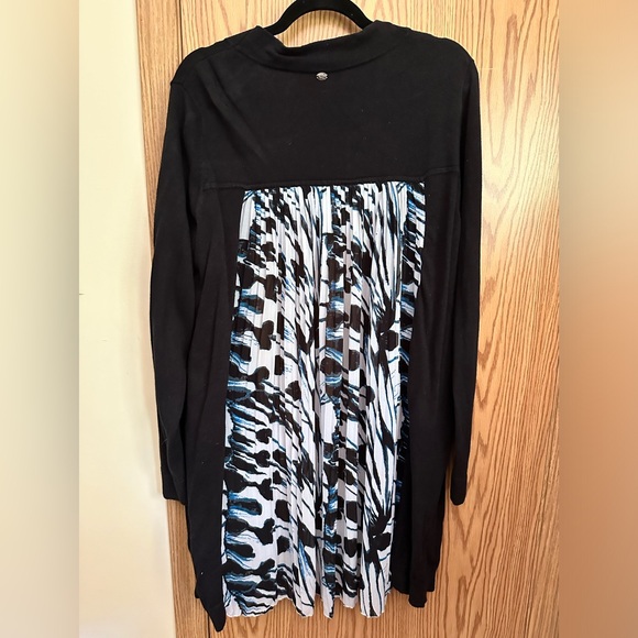 Melissa McCarthy Seven7 cardigan, GUC 0X, black long sleeves lightweight long - Picture 2 of 7